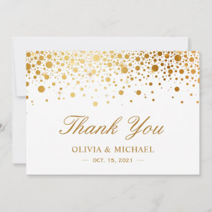 Elegante falsche Goldfolien-Konfetti-Punkte Dankeskarte