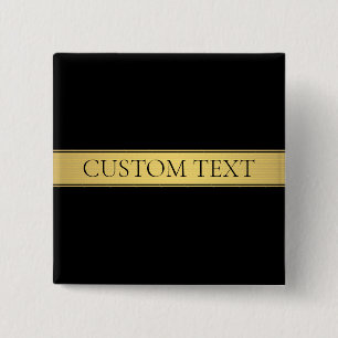 Elegante falsche Goldstreifen & schwarzer Hintergr Button
