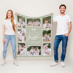 Elegante Familien-Fotocollage-Decke für Oma Fleecedecke