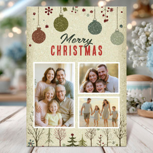 Elegante Familien-Weihnachtsfotokarte Einladung
