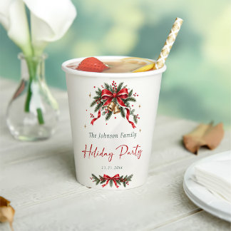 Elegante Familienfeier zur Weihnachtszeit Pappbecher