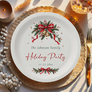 Elegante Familienfeier zur Weihnachtszeit Pappteller