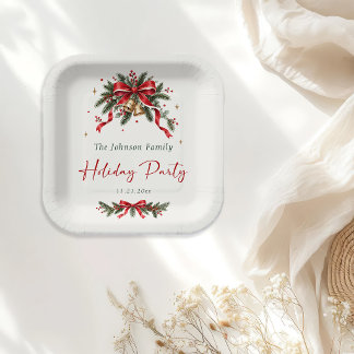 Elegante Familienfeier zur Weihnachtszeit Pappteller