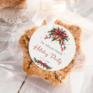Elegante Familienfeier zur Weihnachtszeit Runder Aufkleber