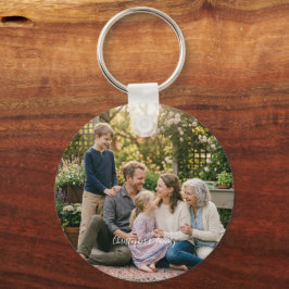Elegante Familienfoto-Personalisierung Schlüsselanhänger