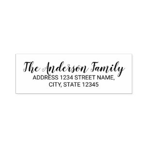 Elegante Familienname-Rücksendeadresse Permastempel