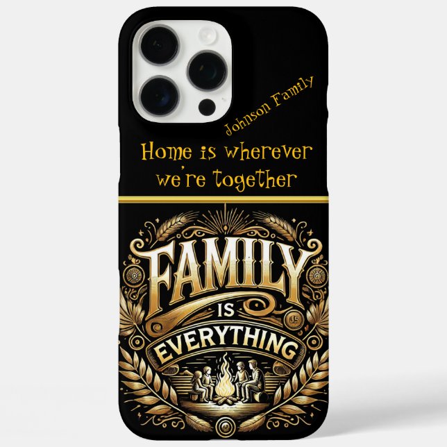Elegante Family Beach Campfire Goldene Szene Kunst iPhone 16 Pro Max Hülle (Rückseite)