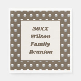 Elegante Family Wiedersehen Silver Polka Dot Patte Serviette