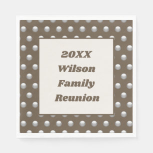 Elegante Family Wiedersehen Silver Polka Dot Patte Serviette