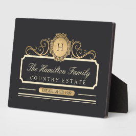 Elegante Family Zuhause Gold Fotoplatte