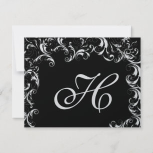 Elegante Fancy Swirl Hochzeits-Einladung RSVP Karte