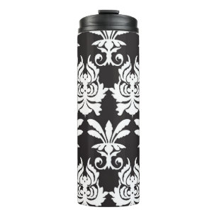 Elegante Fanmotive in Golden Art Deco. Thermosbecher
