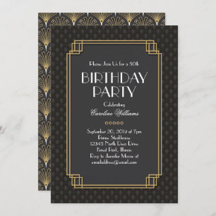 Elegante Fans Art Deco Einladung