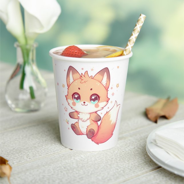 Elegante Fantasy Fox Babydusche Pappbecher (In Situ)