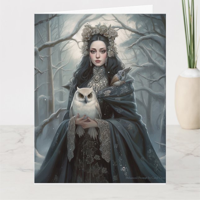 Elegante Fantasy Goddess Yuletide Grußkarte Karte (Vorderseite)