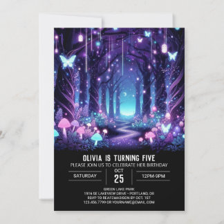 Elegante Fantasy Woodland Digitaler Geburtstag Einladung