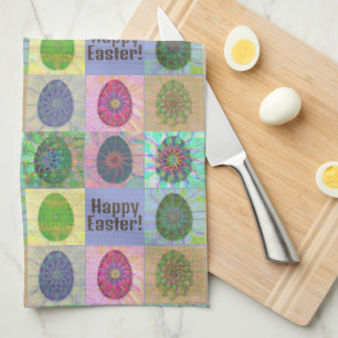 Elegante Farben Abstrakte Eier Ostern Geschirrtuch