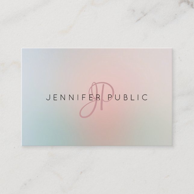 Elegante Farben Minimalistisch Moderne Monogram Tr Visitenkarte (Vorderseite)