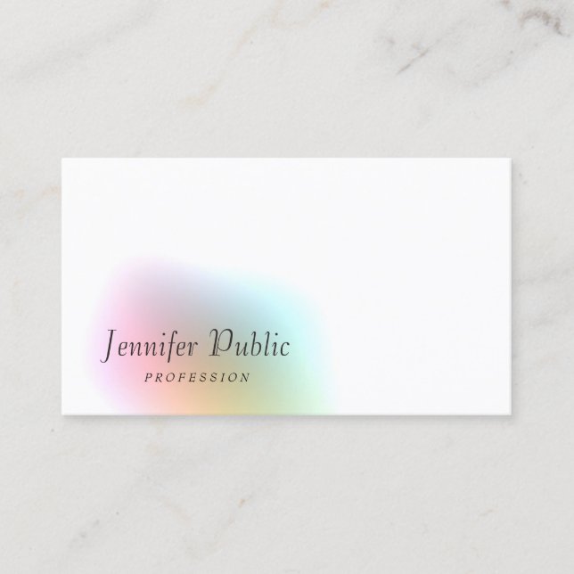 Elegante Farben Moderne einfache Vorlage Trendy Visitenkarte (Vorderseite)