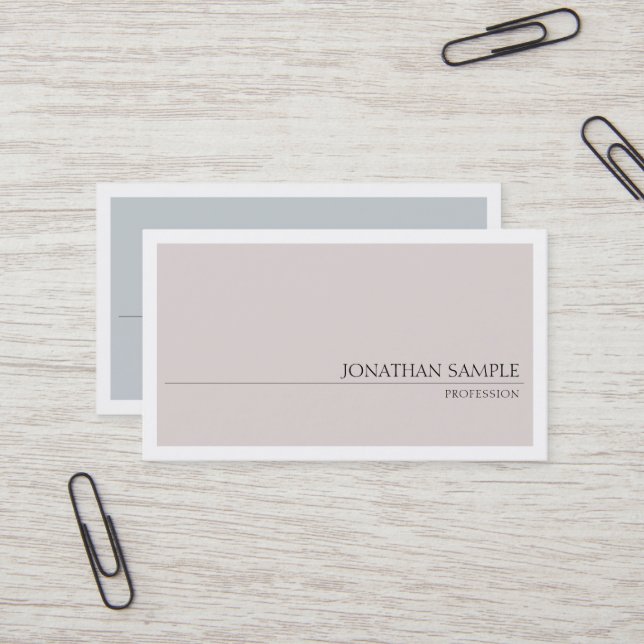 Elegante Farben Sleek Moderne Schlichte Berufliche Visitenkarte (Vorderseite/Rückseite Beispiel)