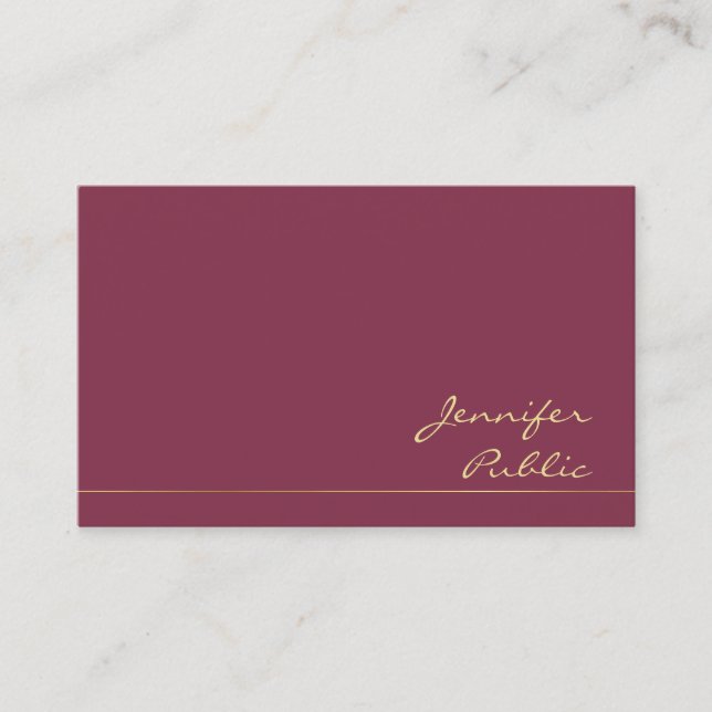 Elegante Farben Trendy Moderne Seide Finish Luxus Visitenkarte (Vorderseite)