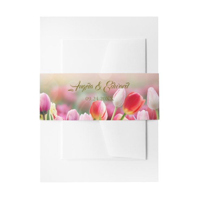 Elegante Farben Tulip Florals Hochzeit Einladungsbanderole (Vorderseite Beispiel)