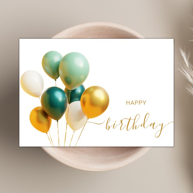 Elegante farbenfrohe Balloons Modernes Glück zum G Karte (Von Creator hochgeladen)