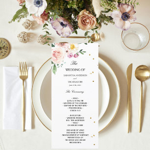 Elegante farbenfrohe Blume der Schönheit * Goldfal Menükarte