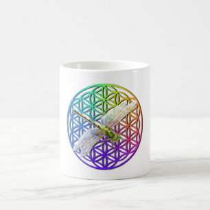 Elegante, farbenfrohe Blume des Libellen Kaffeetasse