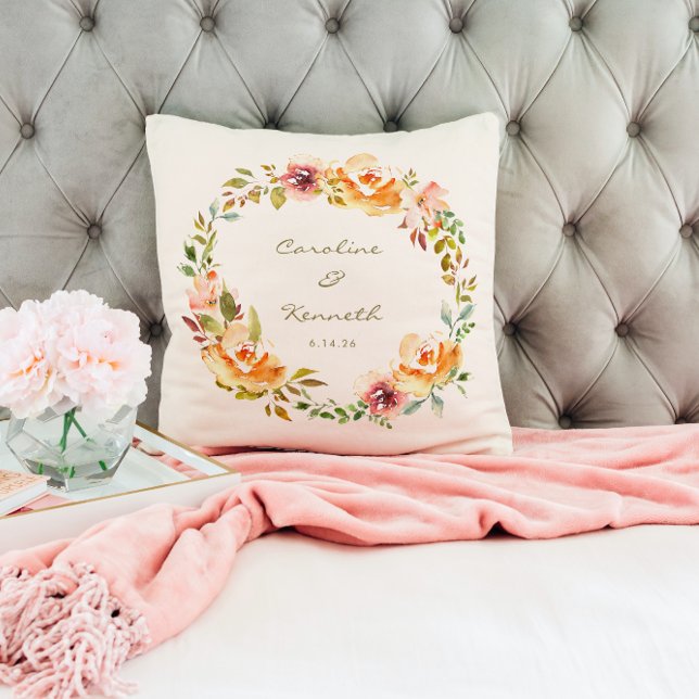 Elegante farbenfrohe Blumenbezeichnungen für Hochz Kissen (Von Creator hochgeladen)