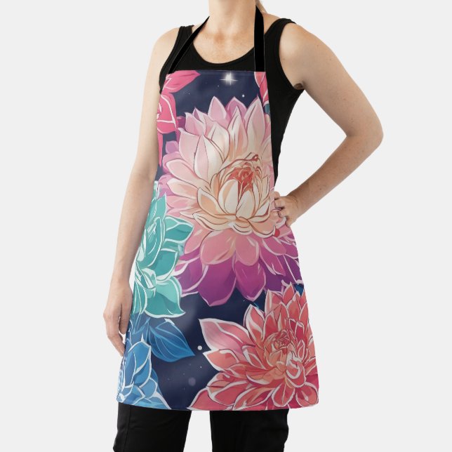Elegante farbenfrohe Dahlia-Blume auf dunklem Hint Schürze (InSitu)