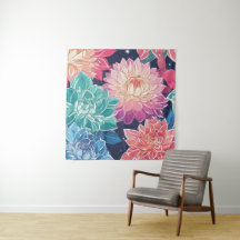 Elegante farbenfrohe Dahlia-Blume auf dunklem Hint
