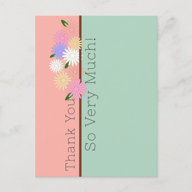 Elegante farbenfrohe Daisies Floral Art, vielen Da Postkarte (Vorderseite)