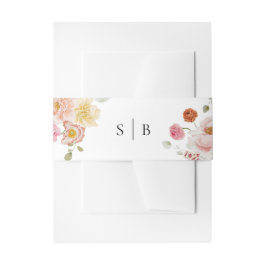 Elegante farbenfrohe florale Garteneinzelbuchstabe Einladungsbanderole