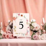 Elegante farbenfrohe Frühlingsblumen Tischnummer C<br><div class="desc">Elegante Frühlingskarte mit blühender Tischnummer.</div>
