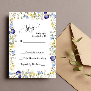 Elegante farbenfrohe Herbstblütenkarte RSVP-Karte Einladung