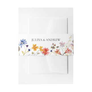 Elegante farbenfrohe Hochzeit der Wildblume Einladungsbanderole