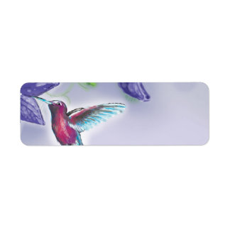 elegante farbenfrohe Kolibri und violette Blumen