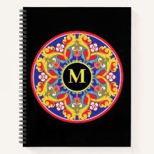 Elegante farbenfrohe Mandala Monogram Back to Scho