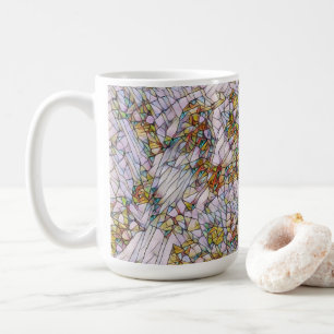 Elegante Farbenfrohe Mosaike Illustrierte Vogelkun Kaffeetasse