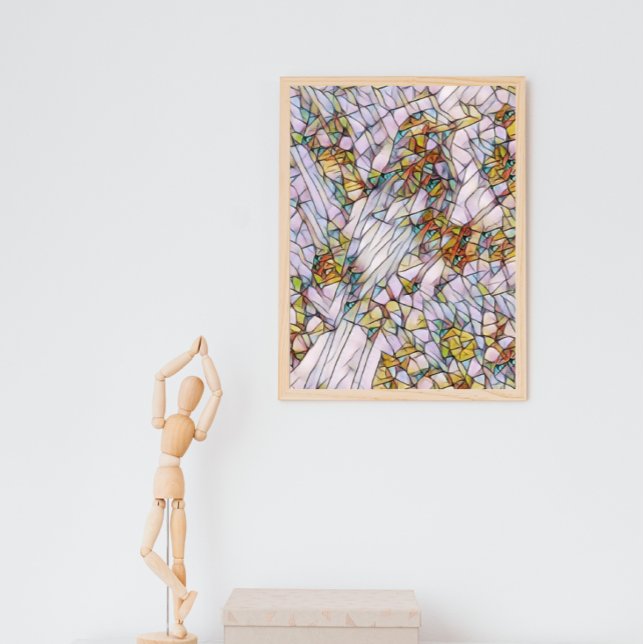 Elegante Farbenfrohe Mosaike Illustrierte Vogelkun Poster (Von Creator hochgeladen)