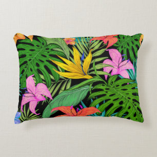 Elegante farbenfrohe Sommer-Tropical Floral Blätte Dekokissen