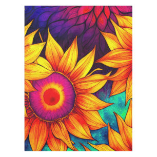 Elegante Farbenfrohe Sonnenblumen Blume Power Tischdecke