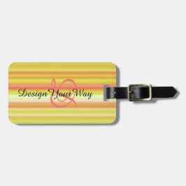 elegante, farbenfrohe Streifen modern mit Monogram Gepäckanhänger