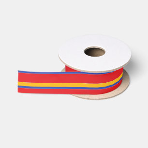 Elegante farbenfrohe Streifen, rot blau und gelb Satinband