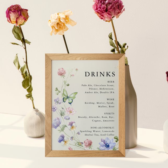Elegante farbenfrohe Wildblume Wedding Drinks Post Fotodruck (Von Creator hochgeladen)