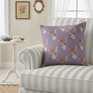 Elegante farbenfrohe Wildblumen auf trostlosen Lil Kissen