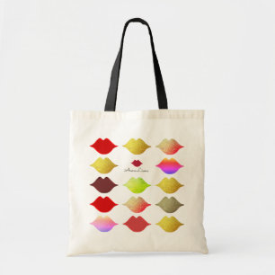 elegante farbige Lippen Tote Tasche . Farbtupfer