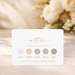 Elegante Farbpalette-Karte für Hochzeitskleidung Einladung