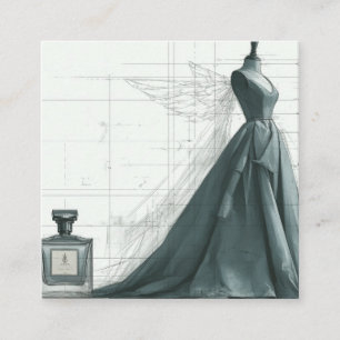 Elegante Fashion-Beilagekarte – Kleid & Parfüm  Begleitkarte